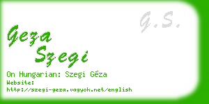 geza szegi business card